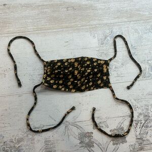 4/$50 Reformation Black Yellow Floral Print Face Mask